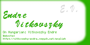 endre vitkovszky business card
